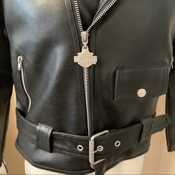 Harley Davidson women’s moto faux leather jacket M - Picture 10 of 10